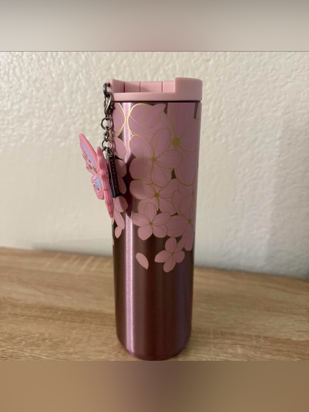 Limited Edition 2025 Starbucks Cherry Blossom Pink Butterfly Tumbler 16oz - Picture 2 of 7